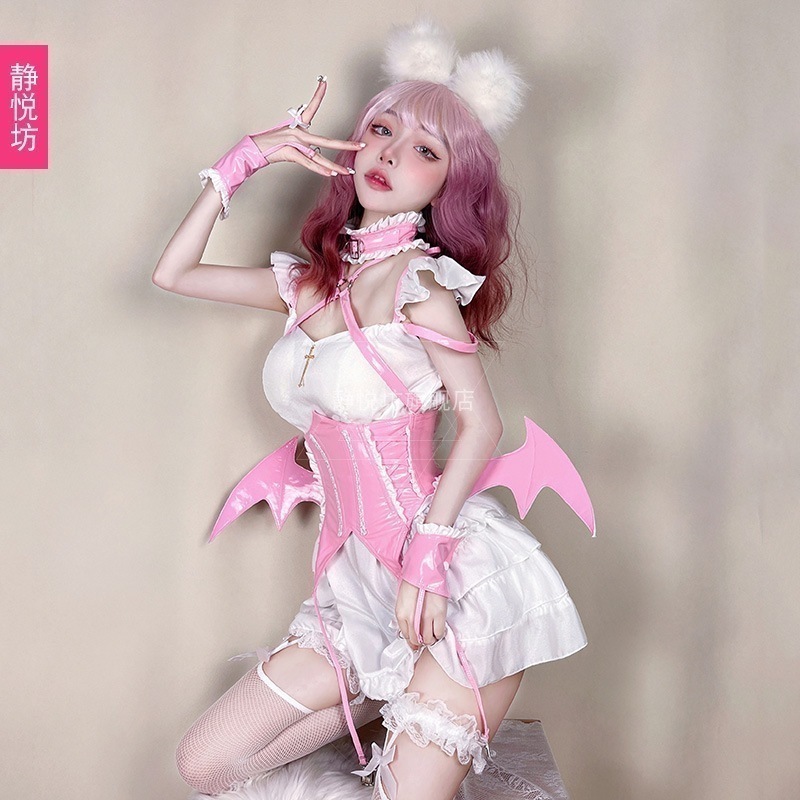 【本日限定】ハロウィン衣装 ピンクメイド服 セクシーリトルデビル装 メイドユニフォーム誘惑 コスプレバット衣装