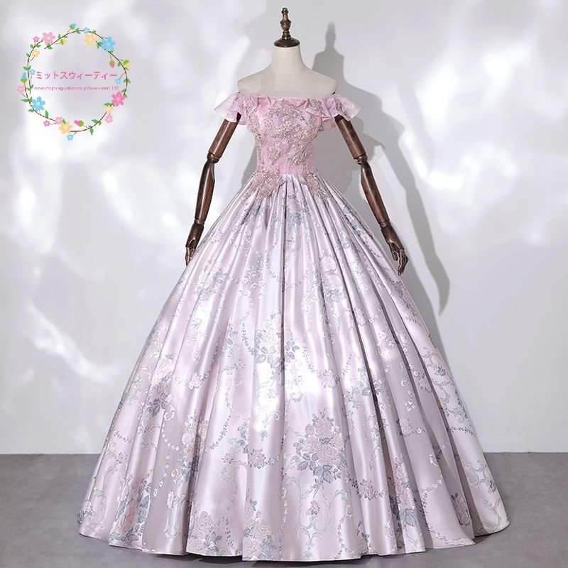 パーティードレス ロングドレス イブニングドレス カラードレス ウエディングドレス 結婚式 二次会