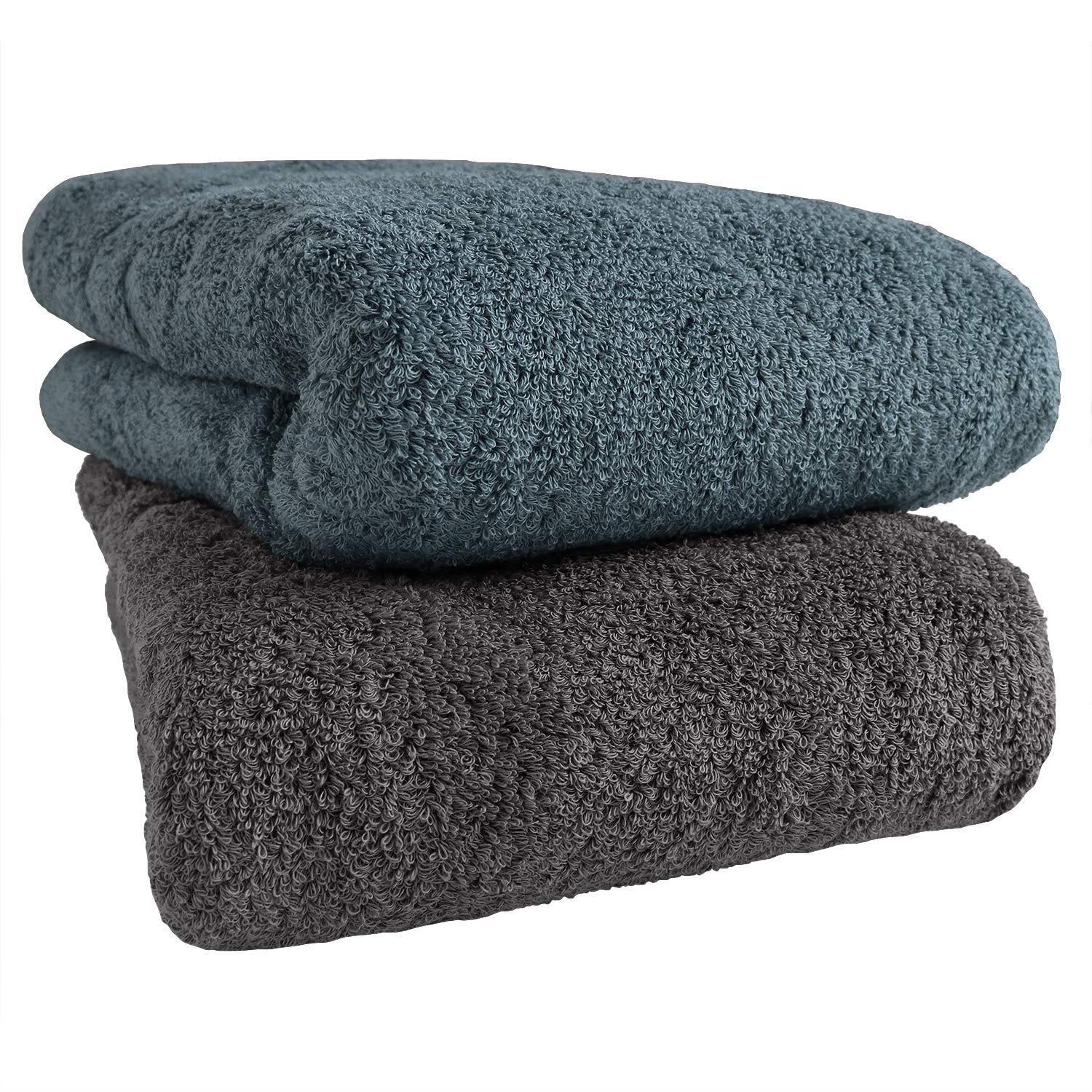 sensui Ko 最高級超長綿 日本製 バスタオル 2枚セット 大判 瞬間吸水 抗菌防臭 速乾 なめらか 高級綿 ふかふか 甘撚り 大阪泉州タオル アソート2色01