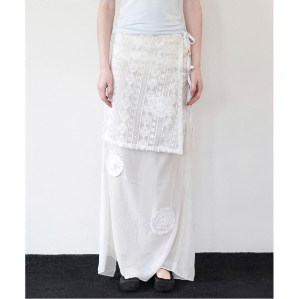 ROCKCAKE Layered Lace Skirt White RC24SK02800