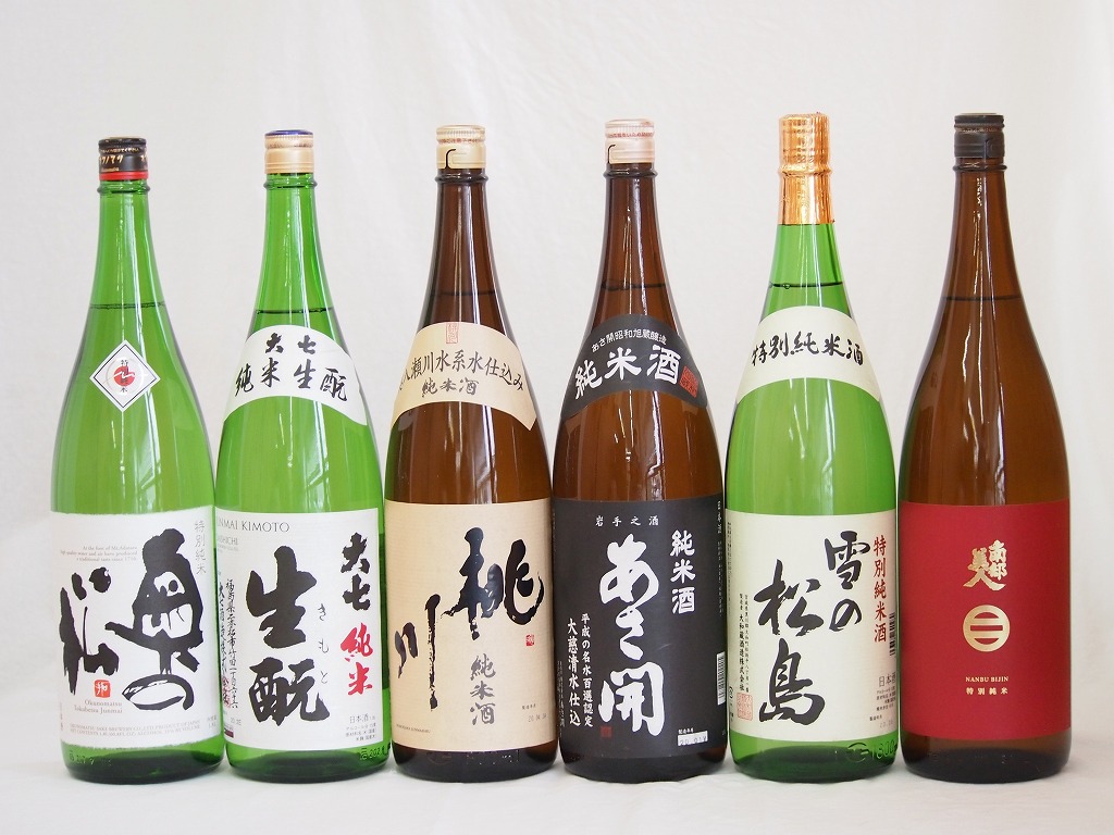 東北勢日本酒6本セット(あさ開 昭和旭蔵 純米(岩手県) 奥の松 特別純米(福島県) 大七 生もと