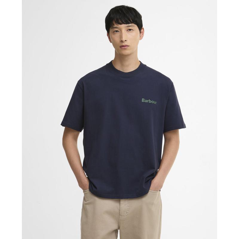 26SS メンズ ネイビー Crossby Archive ロゴ OS Tシャツ URTS6E007N2