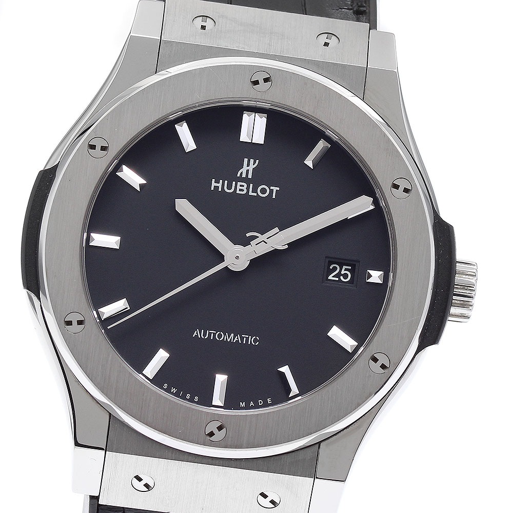 ウブロ HUBLOT 542.NX.1171.LR.1104 クラシック フュージョン チタニウム デイト 自動巻き メンズ 保証書付き_894094【中古】