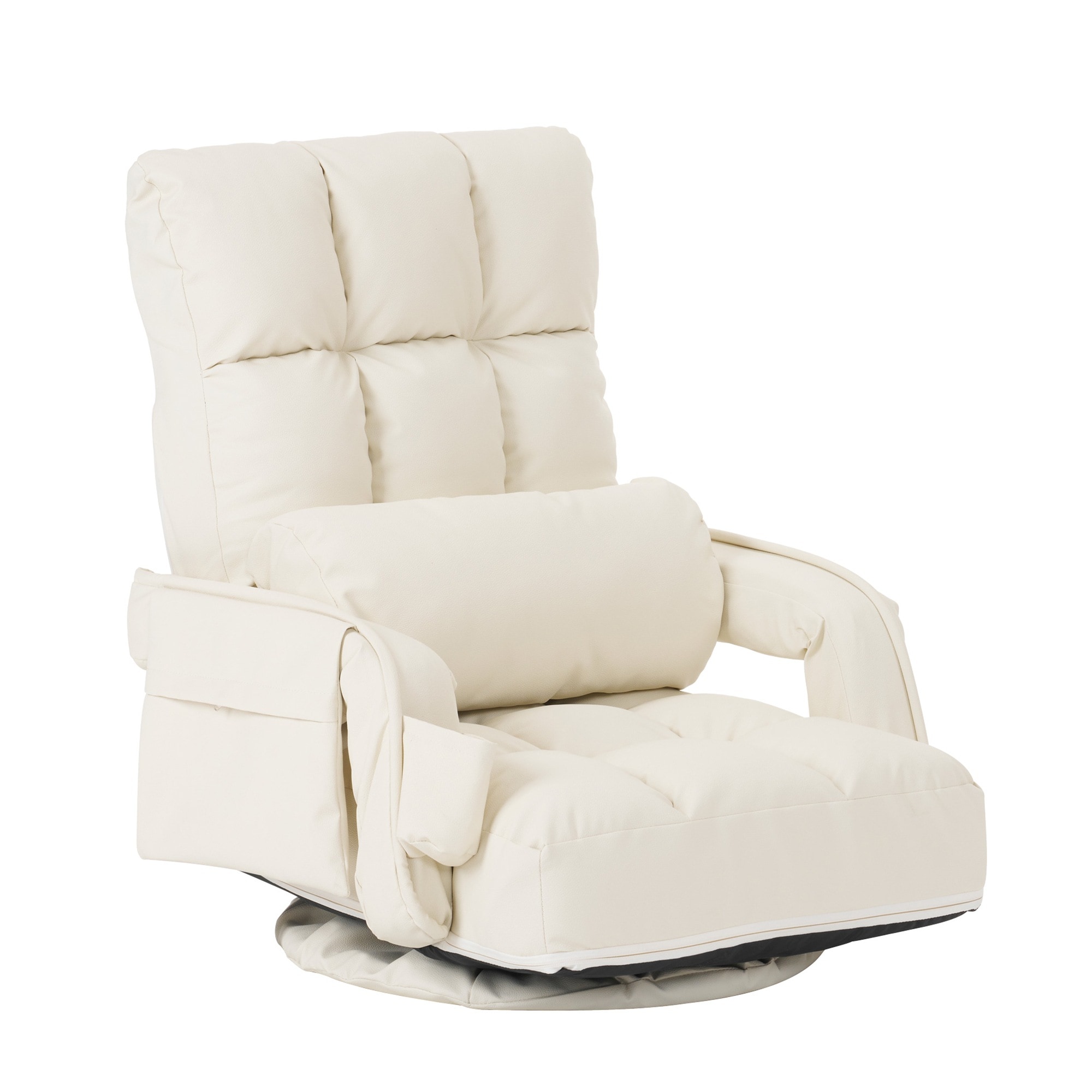 【本日限り激安SALE】【国内即発送】【PUレザー】回転式座椅子 肘掛け ハイバック 座いす リクライニング 1人掛けソファー フロア ソファー リラックスチェア 折りたたみ リクライニングチェアー