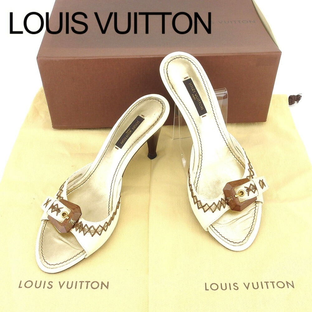 サンダル 靴 シューズ #37サイズ ベージュ ゴールド 中古