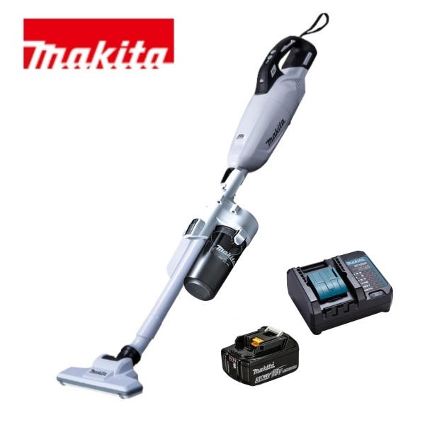 当店だけ！バッテリー充電器も1年保証! マキタ コードレス掃除機 18V カプセル式 白 CL284FDZW + ショートサイクロン + バッテリー + コンパクト充電器 充電式 クリーナー