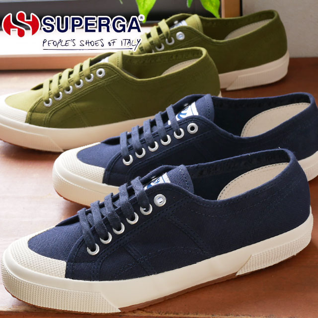 スペルガ SUPERGA メンズ スニーカー 2390 COTU キャンバススニーカー カジュアルシューズ ローカット 紐靴 ネイビー グリーンミリタリー S00DP10 933 WJ0