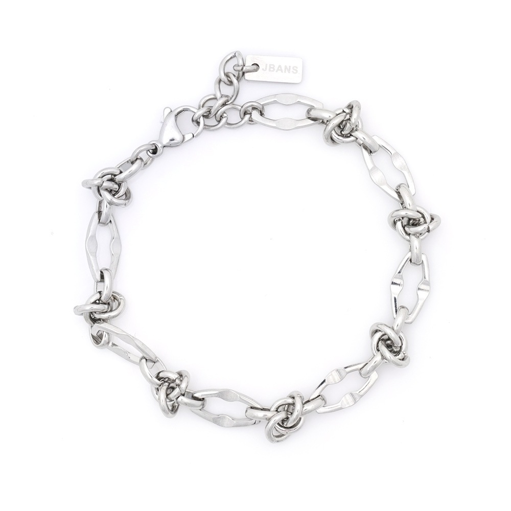 JBANS クラシックヘキサプレートサージカルスチールハンドメイドチェーンブレスレット (C2201-AC820_SV) 4,894円