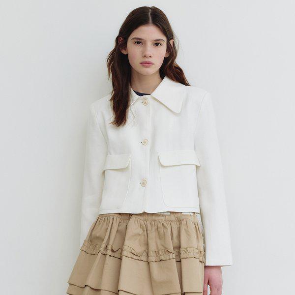 ワイドカラー クロップジャケット(MAFAJK04MWH)