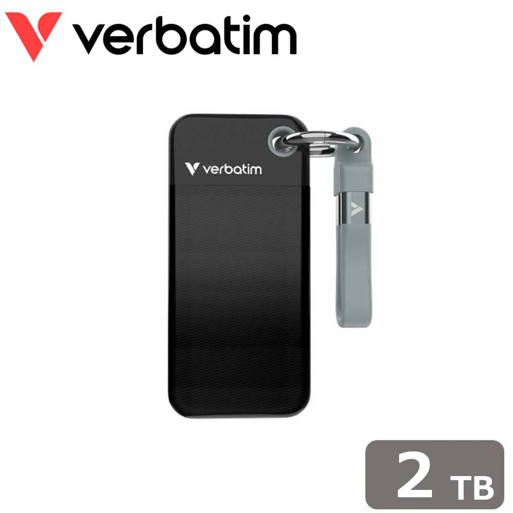 Verbatimバーベイタム 【国内正規品】Verbatim 小型ポータブル SSD Pocket 2TB（ブラック/グレー） 32194J