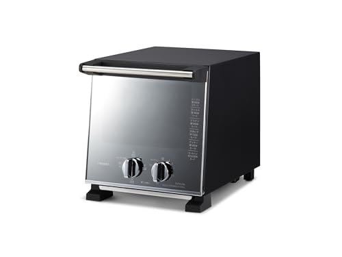 ツインバード オーブントースター 2枚焼き 横幅21cm 960W 4段階切替 コンパクト ミラーデザイン 黒 ブラック TS-D037PB