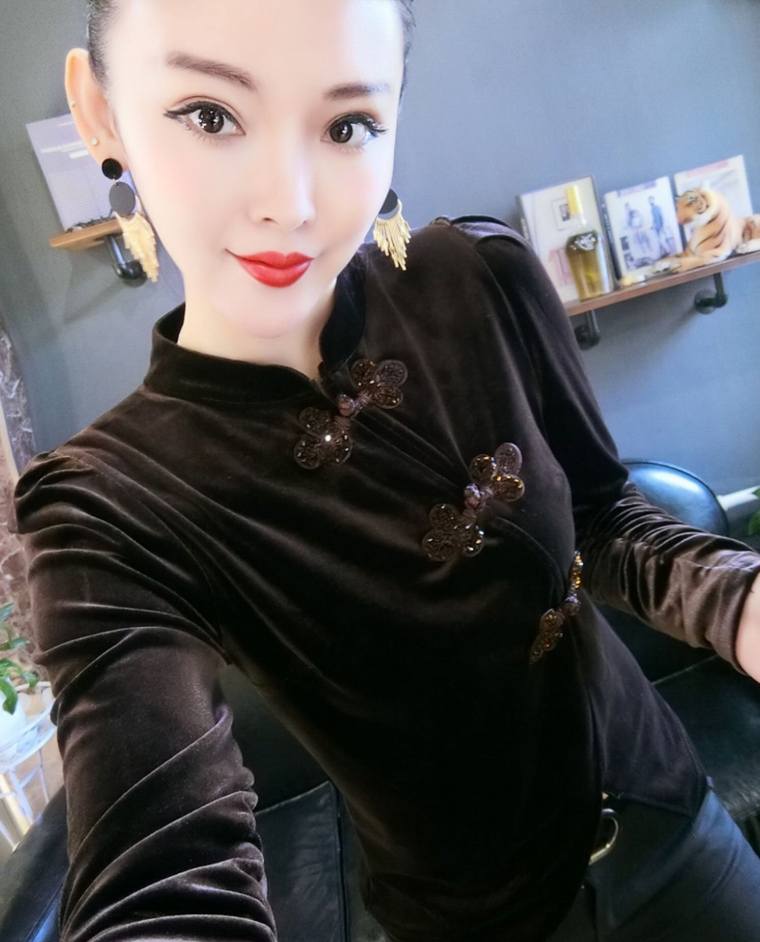 トップス 長袖 スリム 細身 ストレート かわいい 大人可愛い きれいめ シンプル カジュアル 大人 上品 おしゃれ お洒落 かっこいい レトロ アジアン 大人可愛い 大人女子 こなれ感 個性的