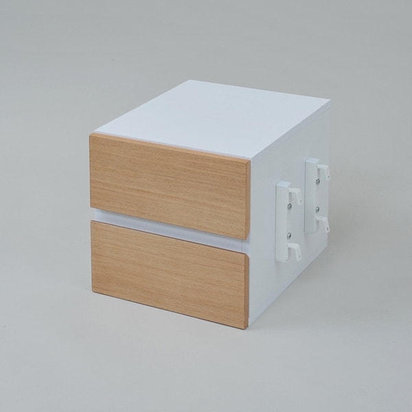 JKプラン NU-002-WHNA　Reconte Ladder Desk NU （CHEST） ホワイトナチュラル [ラダーデスク用引き出し 2杯] メーカー直送