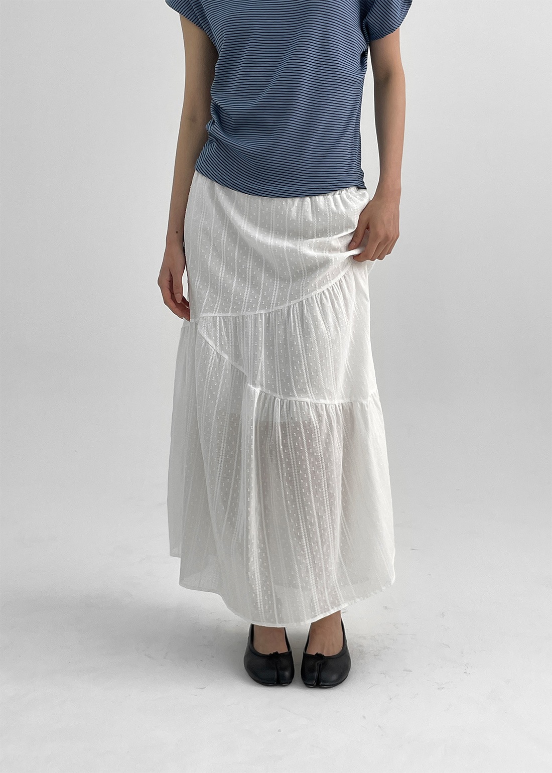 カオンズ バンドティアードロングスカート