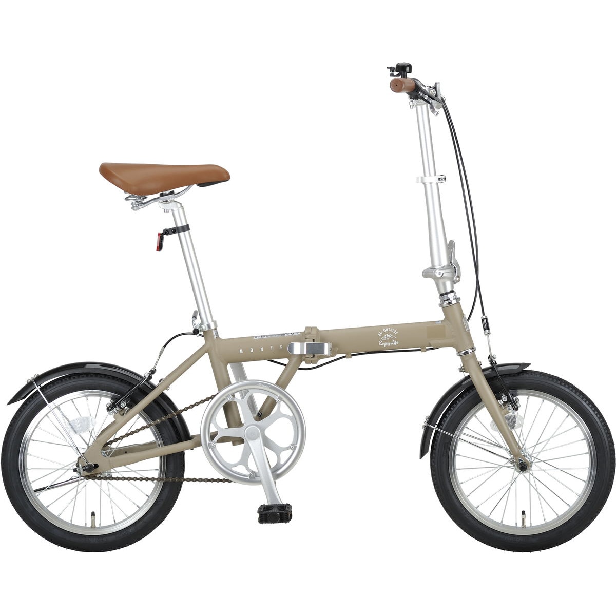 【お客様組立品】 キャプテンスタッグ モンテ AL-FDB161 (マットカーキ) 16インチ 自転車 折りたたみ 28,258円
