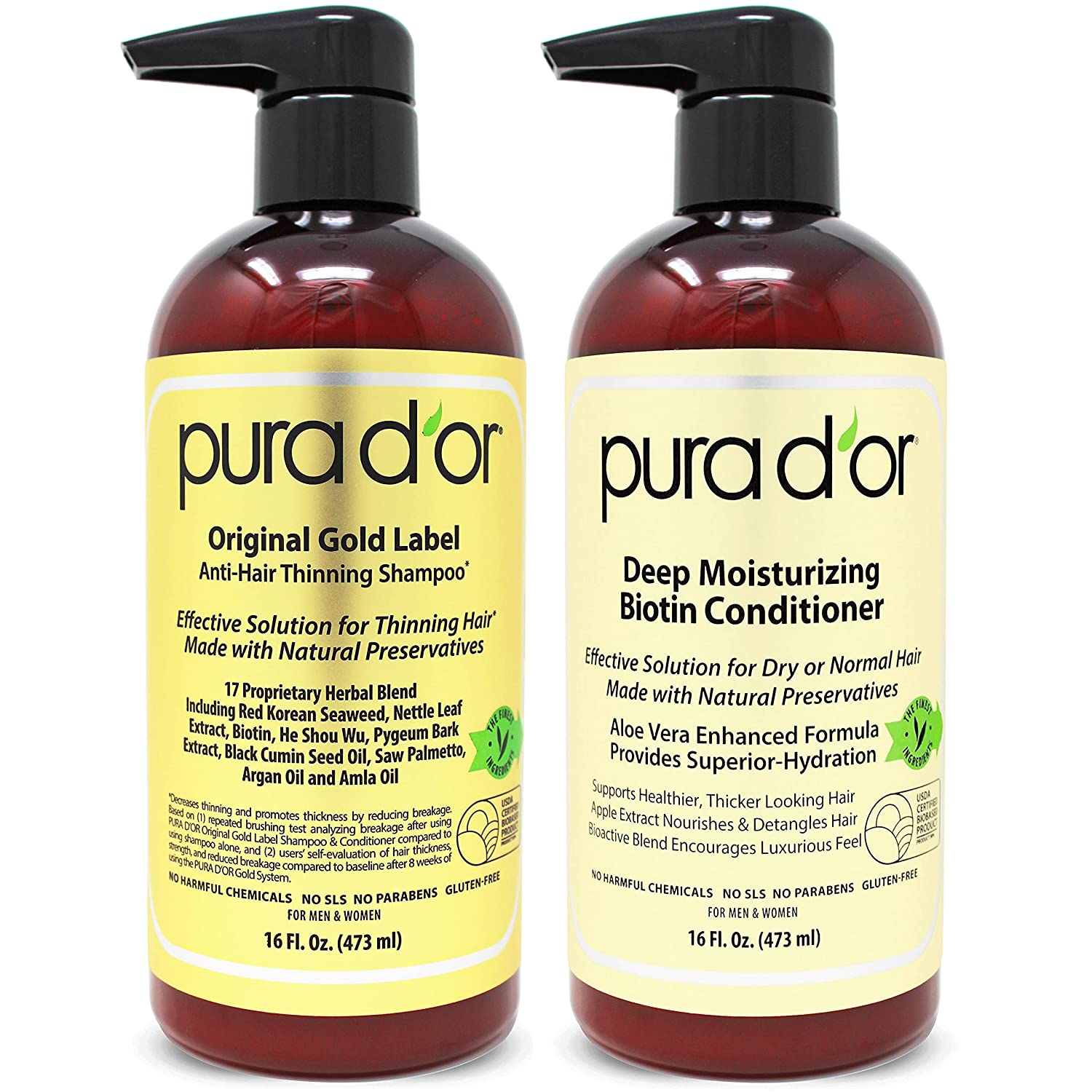 PURADD ORBIOTINオリジナルゴールドラベル薄膜防止(16ozx2)シャンプー&コンディシ