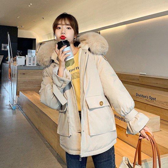 【取寄：納期2週間】フードコート レディース ショートコート ファー付き パーカー アウター コート カジュアル フードブルゾン 防寒 あったか ふわふわ ふわもこ フードコート レディース