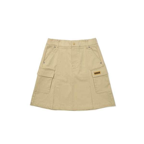 [公式] コットン プリーツ ミドルスカート BEIGE