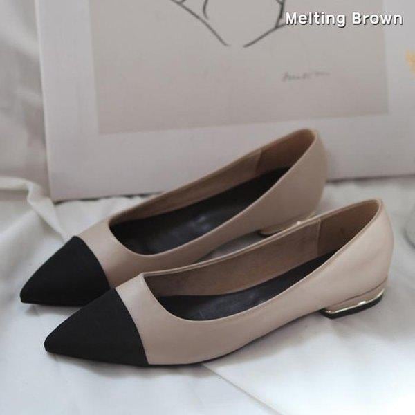 女性用ポインテッドトゥパンプスローヒール MT91