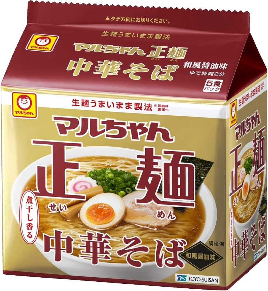 マルちゃん正麺 中華そば 和風醤油味 5食パック 105g×5袋×6個 計30個 / ラーメン 袋麺 醤油ラーメン インスタントラーメン ノンフライ麺 × 煮干し香る 箱買い 東洋水産