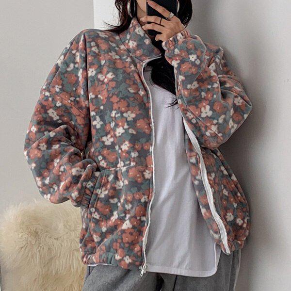 (LH)フリースフローラ両起毛ジャンパー 冬 女性 フリース