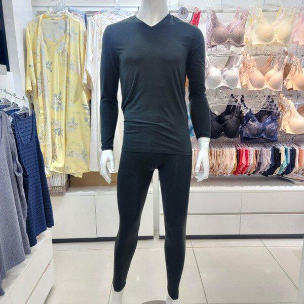 保温性の高いVネック男性用下着セット LG6141S_BP