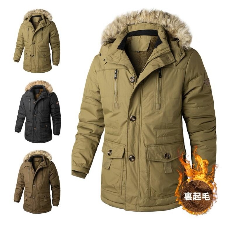 中綿ジャケット メンズ ボアジャケット ロングコート マウンテンパーカー 裏起毛 秋冬 防寒着 ジャンパー アウトドア
