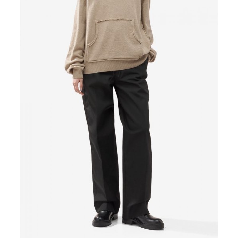 メゾンマルジェラストラッププリーツパンツ-ブラック/S51KA0582S78413900