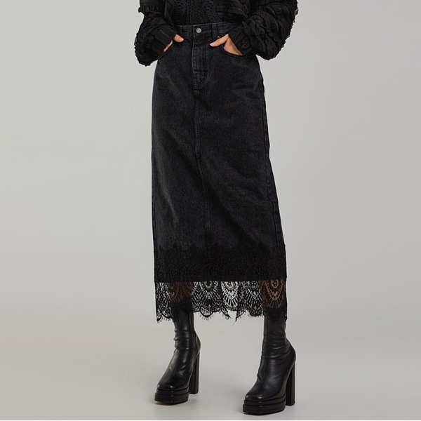 レース デニム スカート