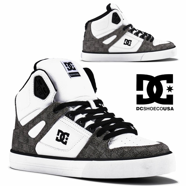 ディーシーシューズ メンズ ハイカット スニーカー ピュア ハイ-トップ SE SN レディース カジュアルシューズ スケボー スケート DM252301 WGY ホワイト/グレー 靴