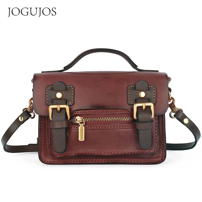 なめし革手作り牛革レディースバッグレトロなショルダーバッグファッションの斜めショルダーバッグ本革スマホポーチ