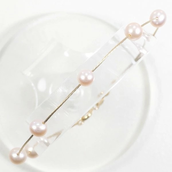 K14 14金 YG イエローゴールド ブレスレット パール(真珠) 約17cm ジュエリー 中古
