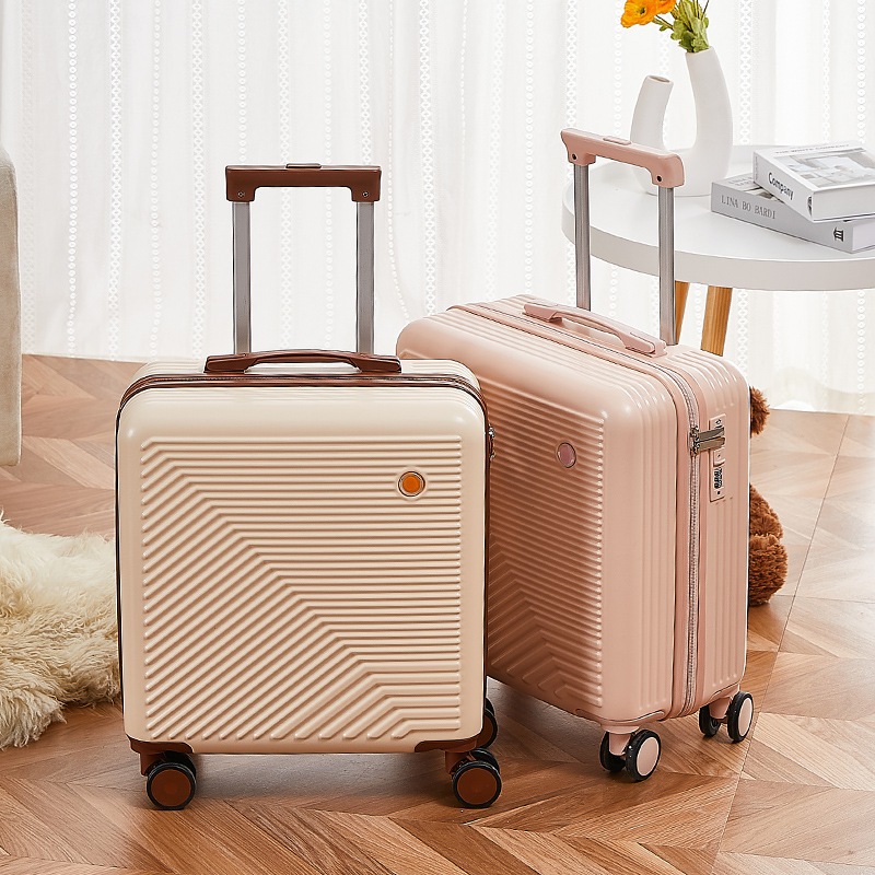 女性用スーツケース 18インチ 小型軽量 パスワード搭乗ケース サイレントユニバーサルホイール シングルトロリースーツケース 男性用レザースーツケース