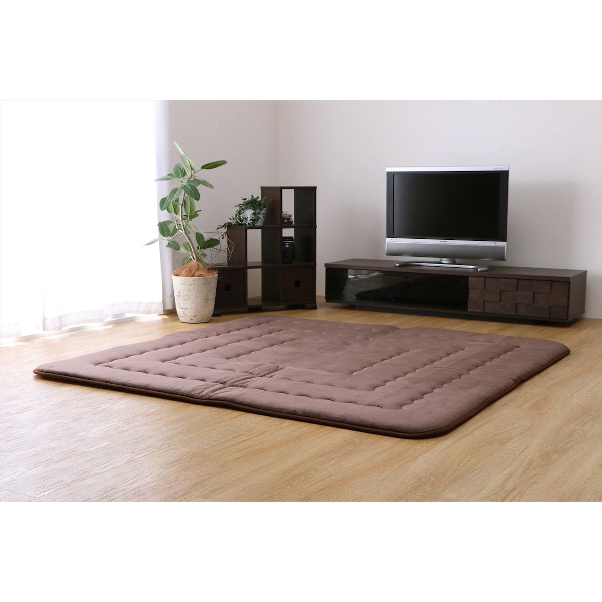 【I】【代引不可】防音ふっくら敷 フィーラ 190×290cm ブラウン 7012129 40mm厚敷【北海道・沖縄・離島不可】