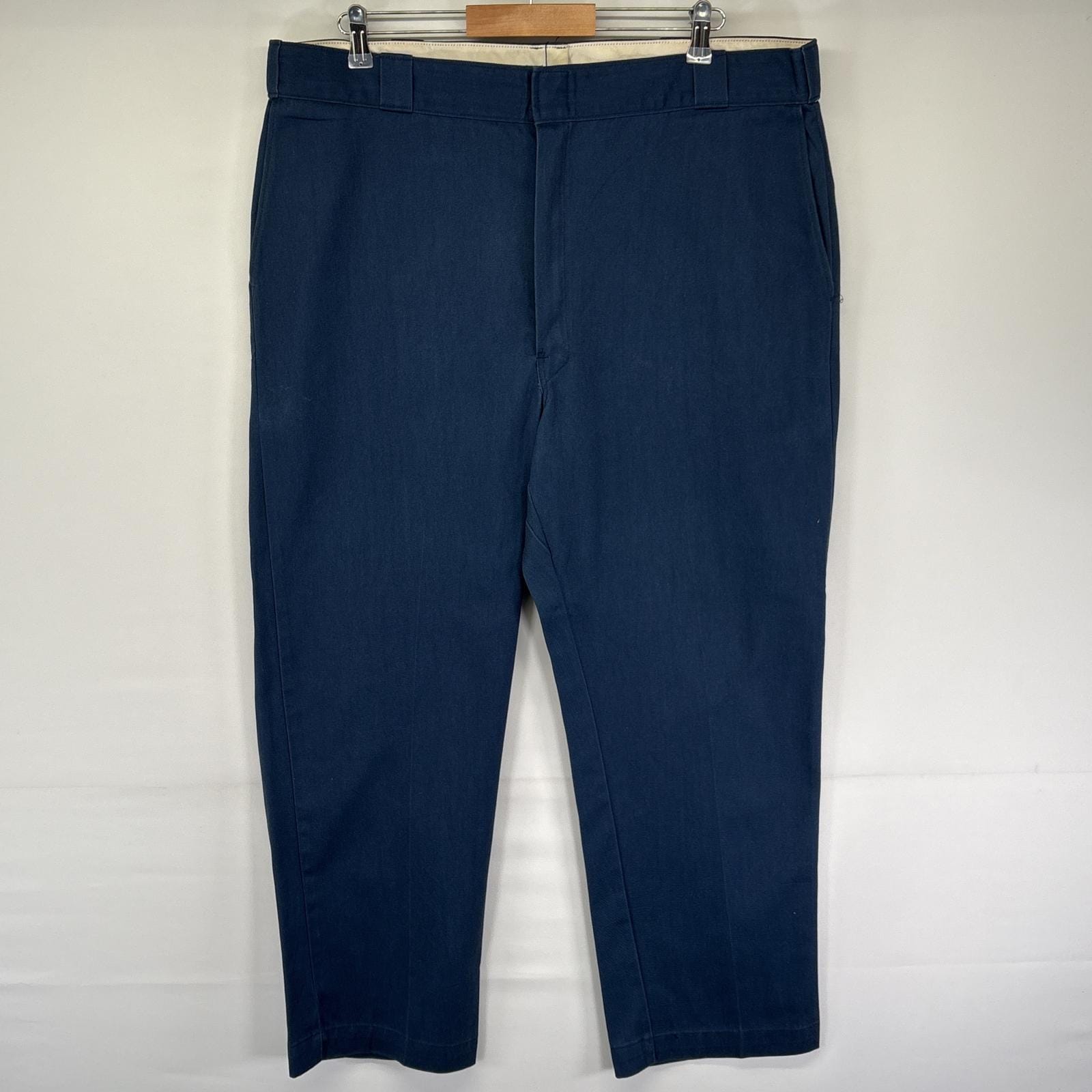 古着 USA製 ワークパンツ ストレート タロンジップ チノパン ジッパーフライ 作業着 w42 L30 ネイビー メンズ 5,544円