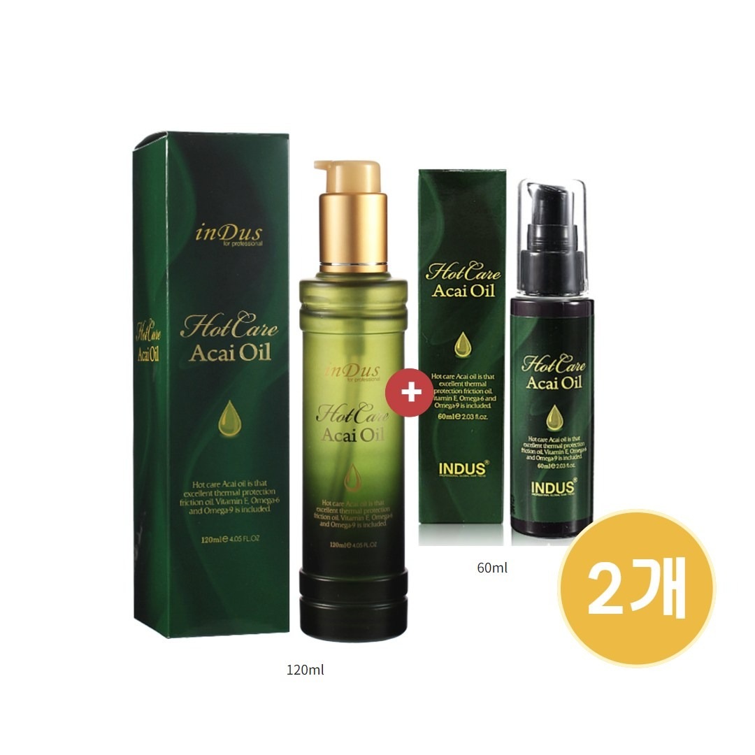 INDUS ホットケアアサイベリーオイルヘアエッセンス1+1セット, 180ml, 2個