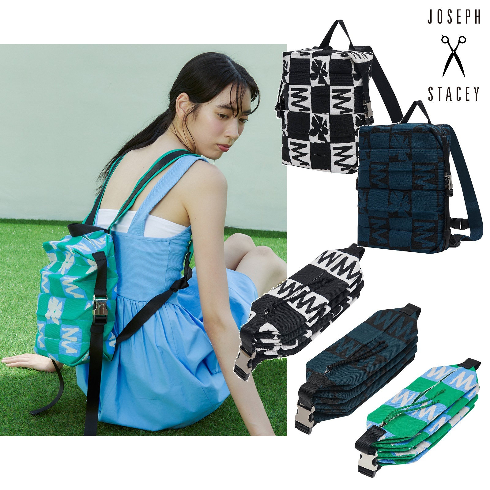 Lucky Pleats Knit Backpack S Future Flower (All) 3色 韓国人気 韓国ファッション 男女共用 バッグ 外出バッグ デイリー ファッション