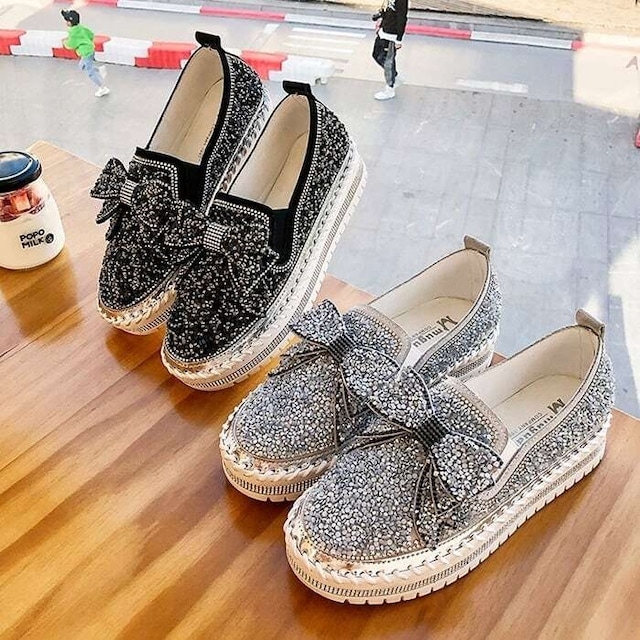 スニーカー レディース 全4色 グリッターリボンスニーカー スパンコールスニーカー キラキラスニーカー 大人可愛い ママコーデ 韓国 新作 20代 30代 40代 シューズ 靴 きれいめ かわいい お