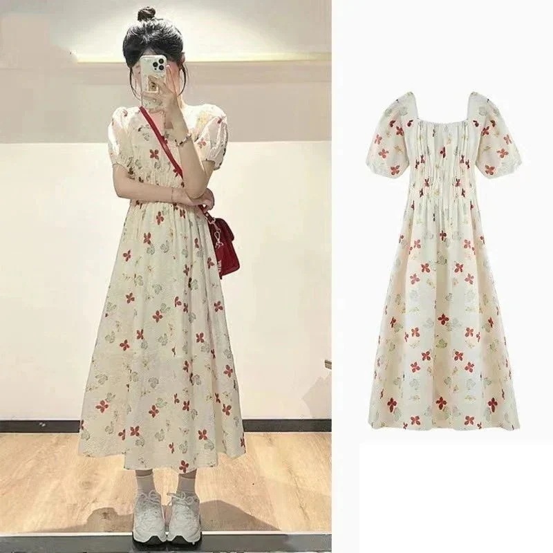 『目玉新商品』ワンピース シックでキレイめウエストロングスカート花柄ワンピース夏