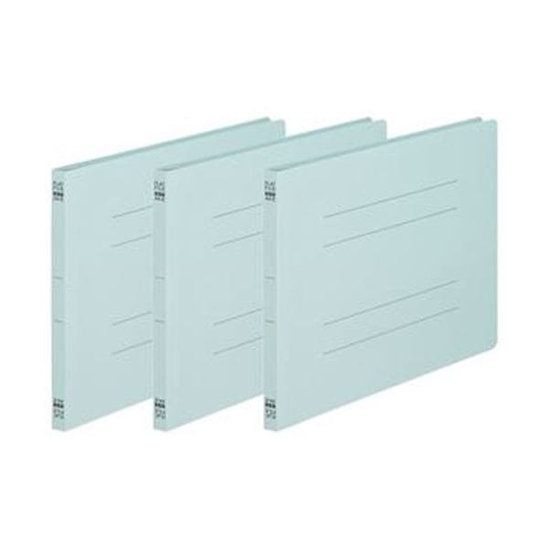 （まとめ）TANOSEE フラットファイル（ノンステープルタイプ）A4ヨコ 150枚収容 背幅18mm 青 1パック（3冊）50セット