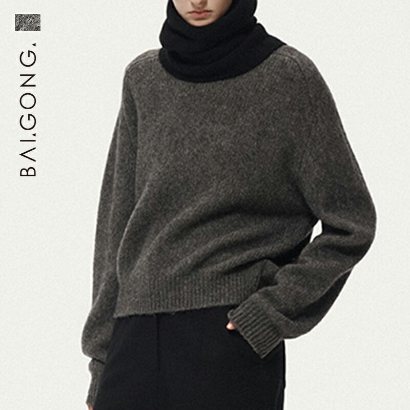 【短納期】タートルネック レディース 秋冬 厚手 長袖 着痩せ ウール43.6% きれいめ トップス ラインデザイン 体型カバー ふわふわ 重ね着 快適 大人カジュアル 高級感 無地 30代 40代