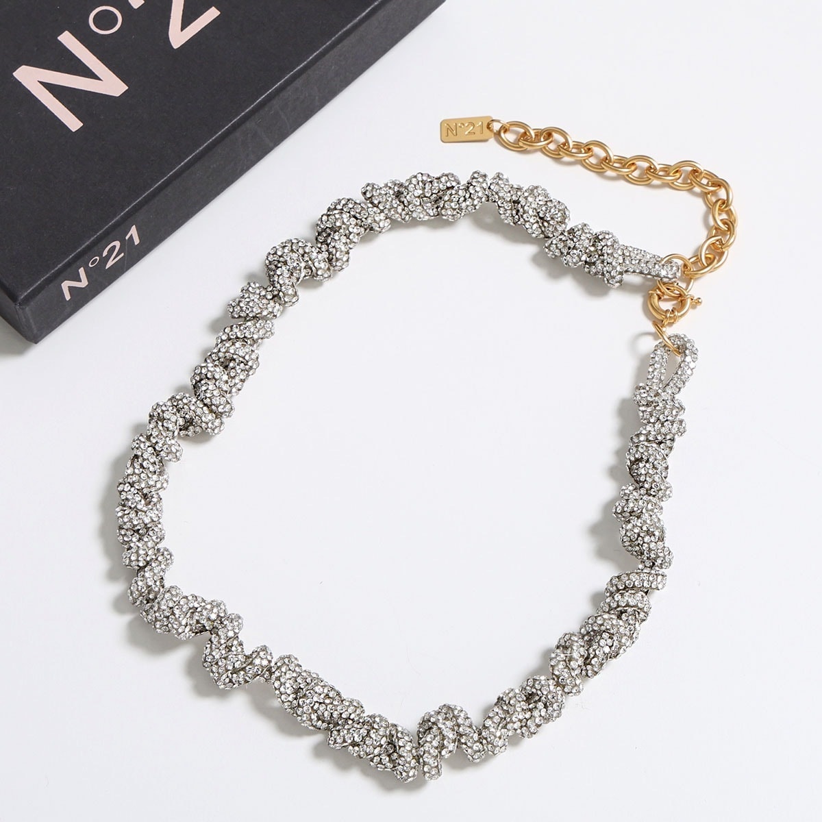 N21 ヌメロヴェントゥーノ ネックレス 7402 6978 レディース ラインストーン装飾 チェーン アクセサリー 0001