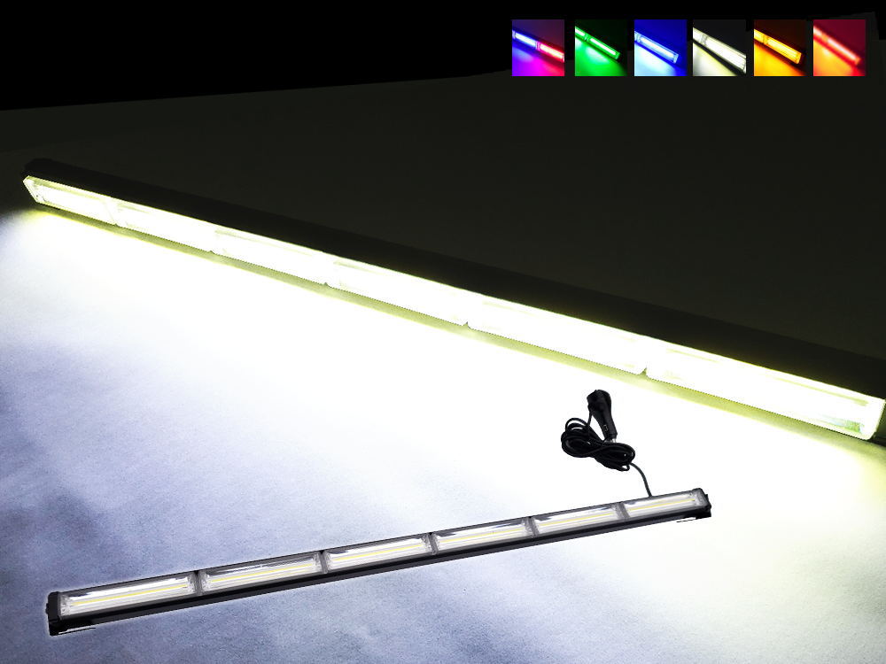COB回転灯 87cm 12V 24V兼用 省エネ3A LEDライトバー 軽量アルミ製 ワークライト 作業灯 高輝度 拡散レンズ 14パターン点灯 点滅 切り替え