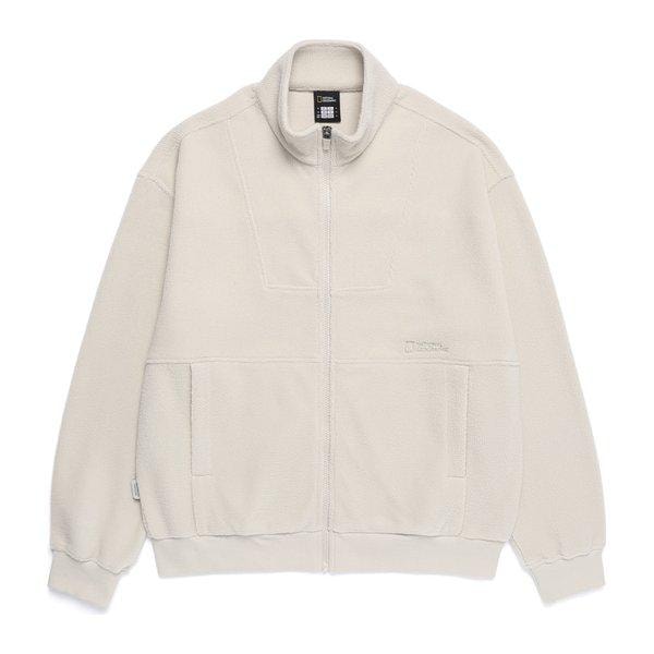 N254UFT060 変形フリースハイネックジップアップ SILVER BIRCH