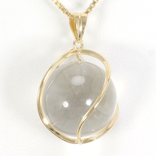 K18 18金 YG イエローゴールド ネックレス クォーツ 約40cm ジュエリー 中古