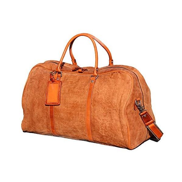 Iblue Full Grain Leather Duffel Bag Large Travel Weekender Overnight Bag D02 並行輸入品