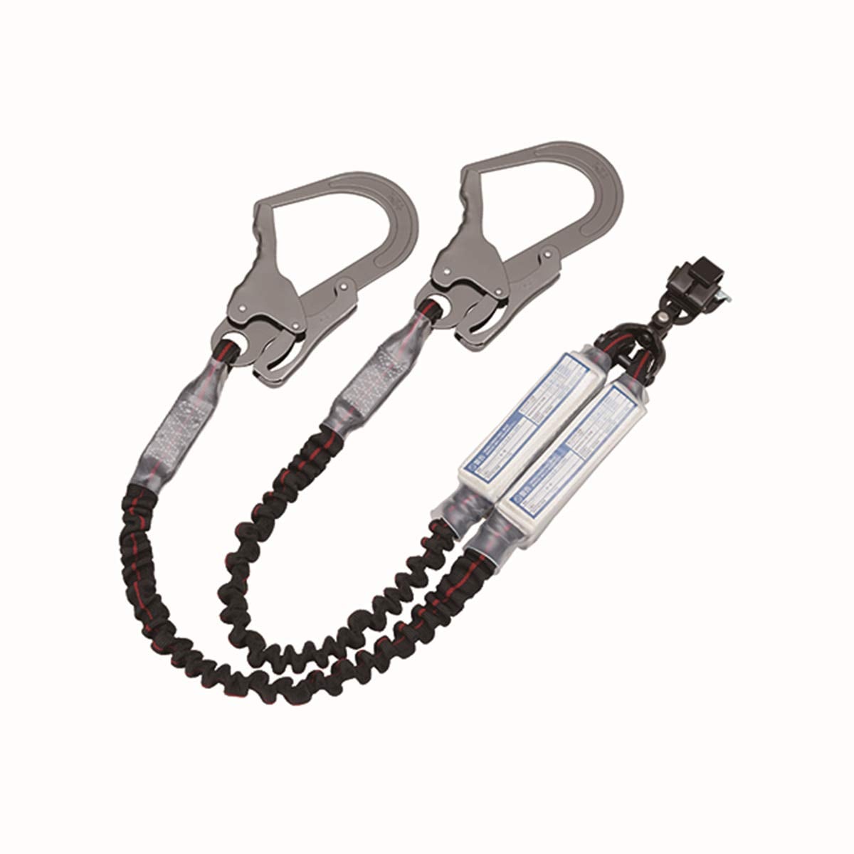 基陽 KH W1SPWK-17 ダブルじゃばらランヤード スチールフック ペダルフック 緋ライン-黒 墜落制止用器具