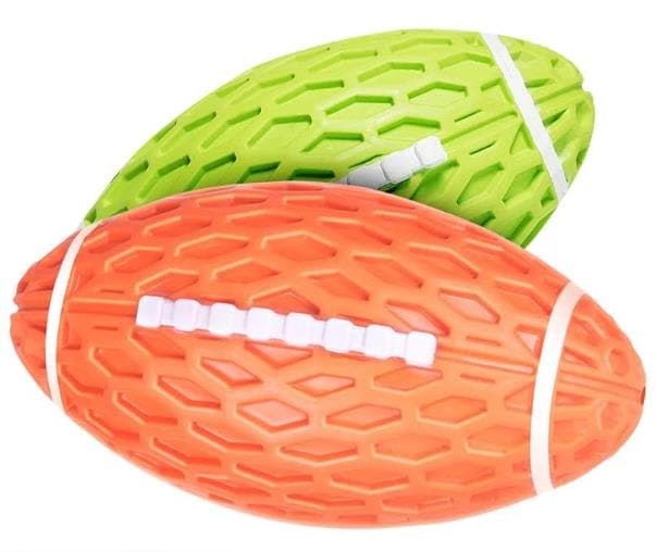 お値下げしました犬おもちゃ 犬噛むおもちゃ 音の出るおもちゃ 小型犬・中型犬 ボール 知育玩具 頑丈 天然ゴム 犬用玩具 歯清潔 口臭ケア (オレンジ&グリーン 2セット S)