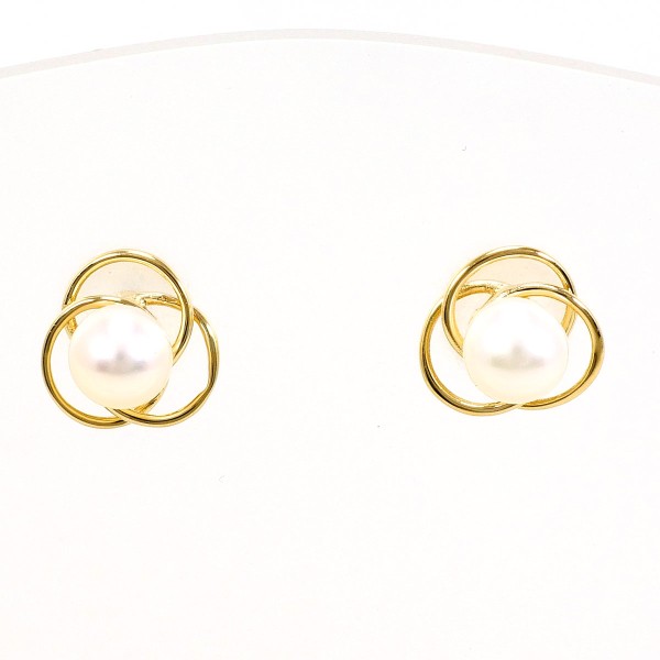 K14 14金 YG イエローゴールド ピアス パール(真珠) 総重量約0.7g ジュエリー 中古