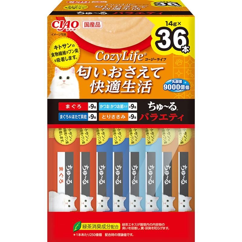 （まとめ買い）CIAO チャオ CozyLifeちゅ～るバラエティBOX 14gx36本 猫用おやつ [x3]